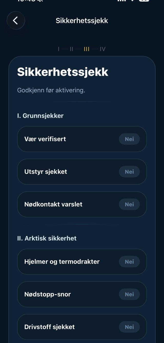 Sikkerhetssjekk — grunnsjekker og arktisk sikkerhet
